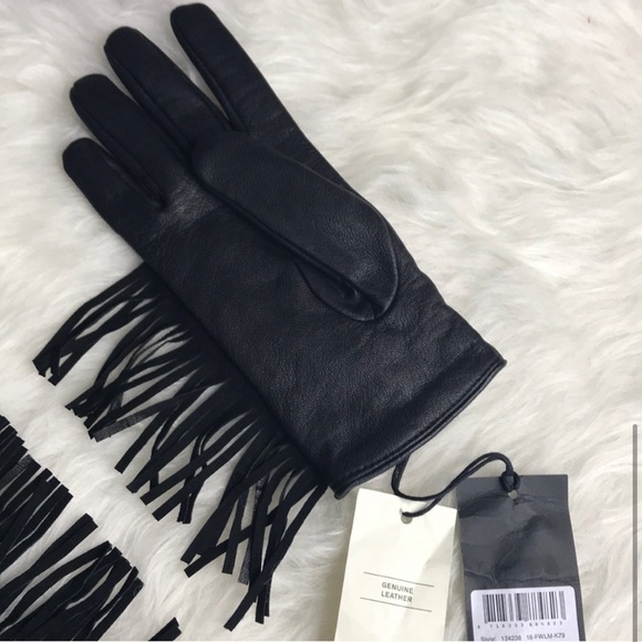 Scotch & Soda | Fringe Black Sheep Leather Gloves - Picture 6 of 8